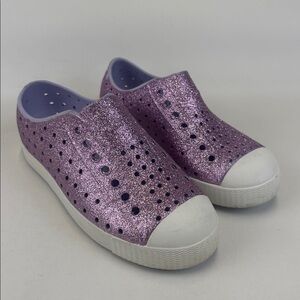 NATIVE Jefferson Purple Glitter SlipOn Shoes Size C13